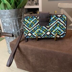 NWOT Vera Bradley Women's Rain Forest Quilted Fabric Zip Wallet Wristlet